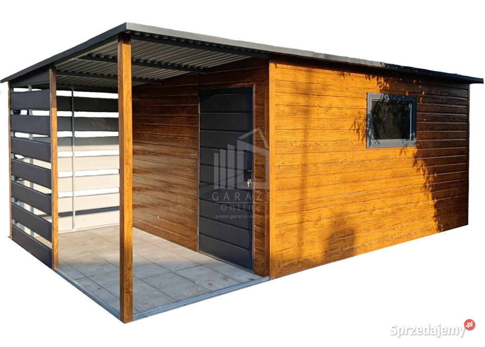 Schowek domek ogrodowy 35x3m wiata 2m drzwi okno