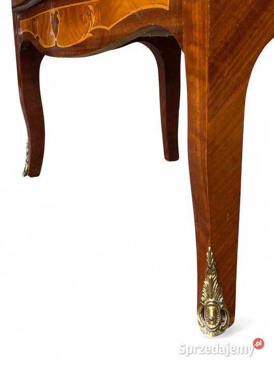 Intarsjowana komoda na giętych nogach 3 szuflady Gryfice