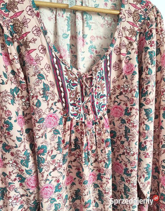 Bluzka w kwiaty Amisu XXL boho peasant plus size Rozmiar 44(XXL) Szczecin