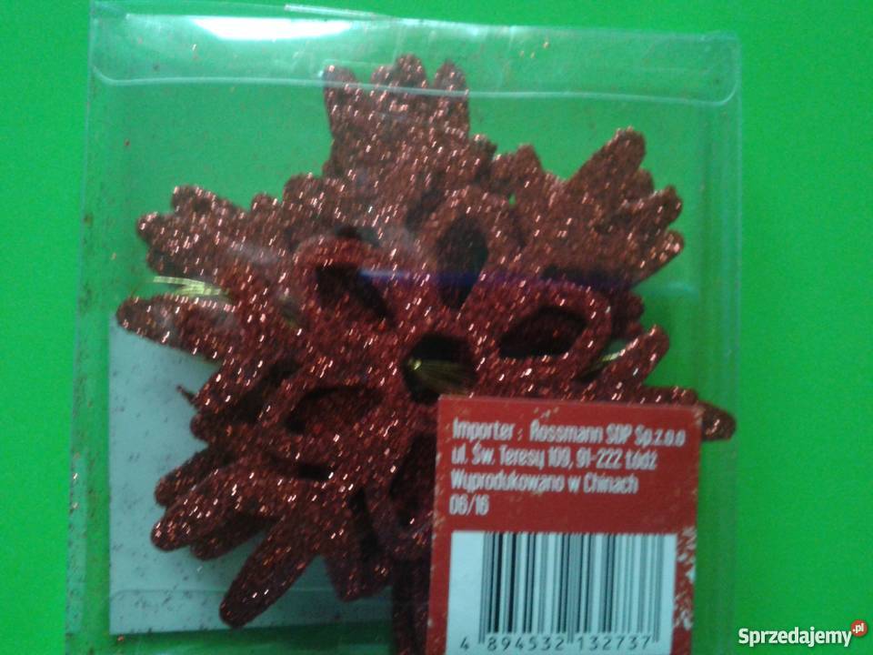 Gwiazdki na choinkę plastikoweSrebrne czerwone Dekoracje i ozdoby Łódź sprzedam