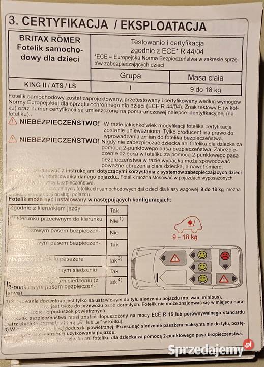 Britax Romer fotelik samochodowy pomorskie Gdańsk sprzedam
