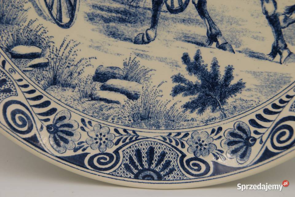 Talerz dekoracyjny Delfts fajans anno 1800 Porcelana i szkło Poznań