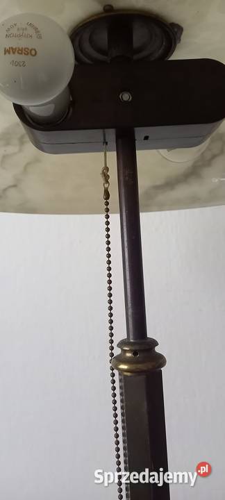 Elegancka mosiężna lampa podłogowa z dużym łódzkie Skierniewice sprzedam