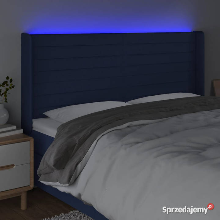 Zagłówek do łóżka z LED niebieski 203x16x118128 Ramy i stelaże Warszawa sprzedam