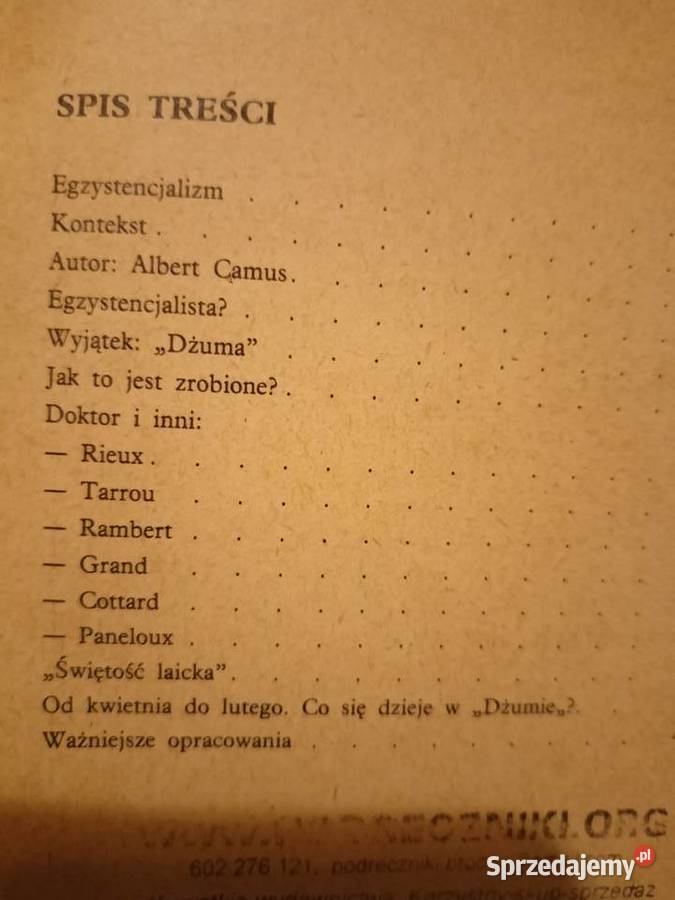 Dżuma Camus biblioteka analiz literatury miękka Warszawa
