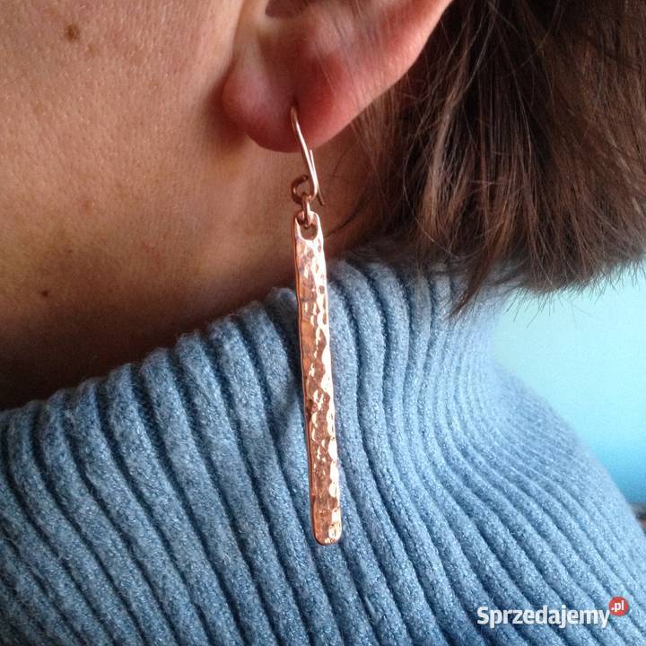 Kolczyki Miedziane dł 55 szer 5mm dolnośląskie Wrocław