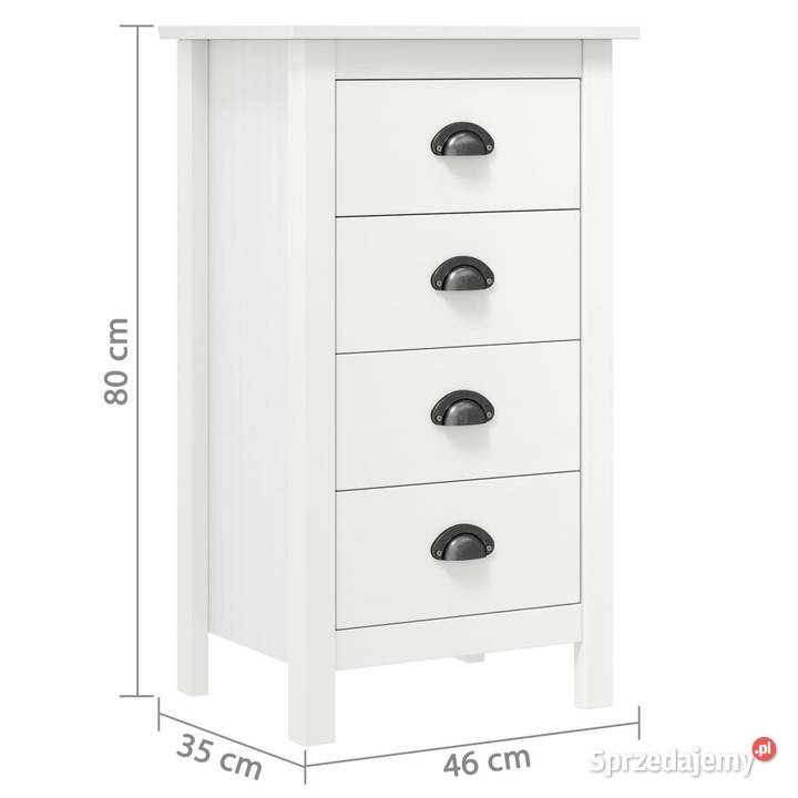 Komoda Hill biała 46x35x80 lite drewno sosnowe Warszawa