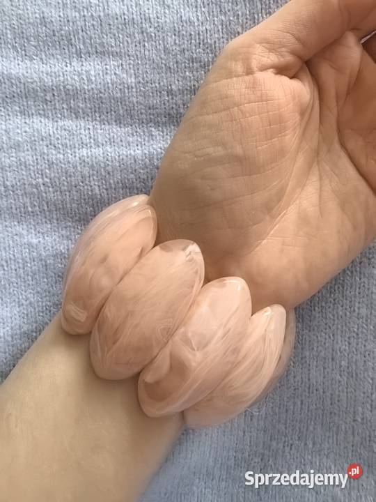 Bransoletka na gumce damska puder róż dolnośląskie