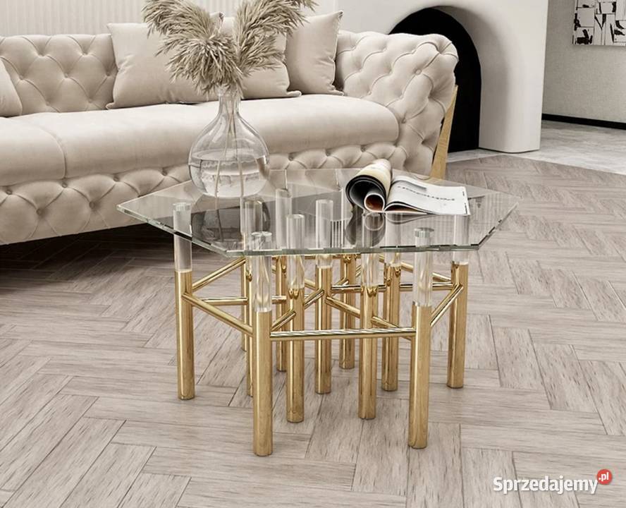 Stolik kawowy złoty ława Amaretto Premium Golkowice