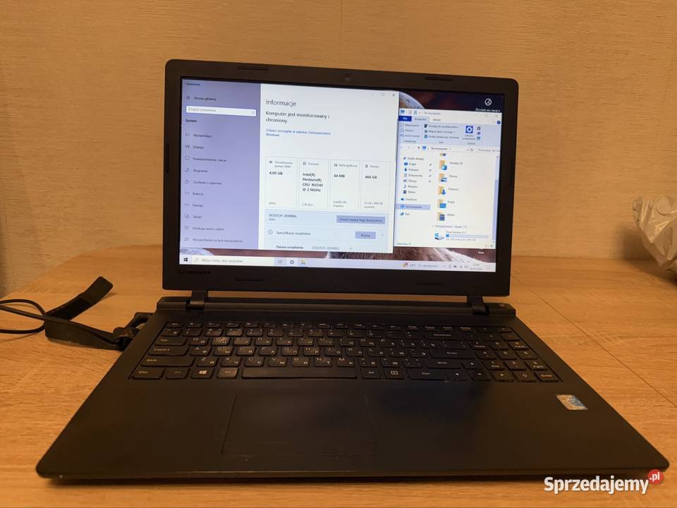 Laptop Lenovo 4rdzenie 500GB HDD Sprawny tani 15-15.9" Łódź sprzedam
