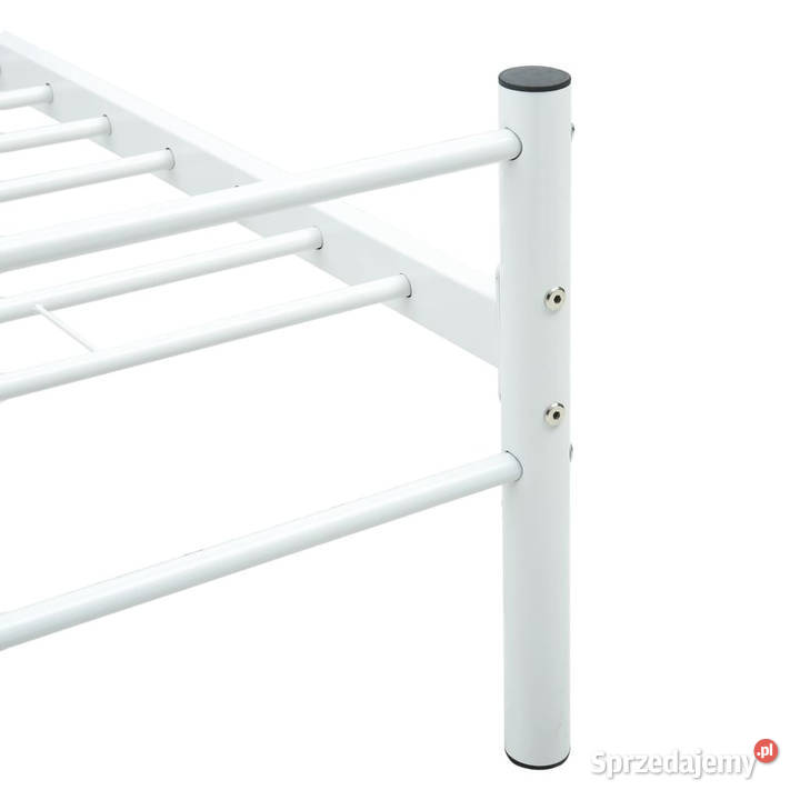 Łóżko Metalowe Białe Rama Łóżka Ze Stelażem 209cm Warszawa