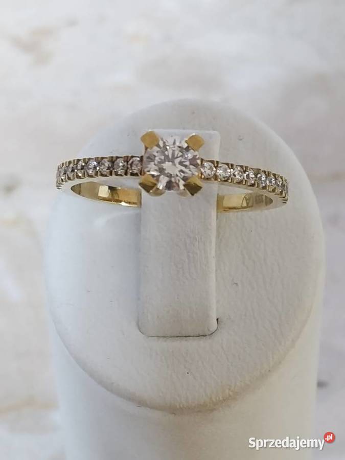 Złoty Nowy pierścionek z cyrkoniami pr333 16 Pierścionki Wałcz
