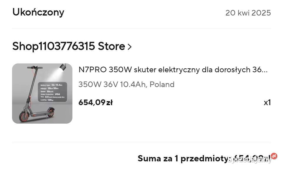Hulajnoga elektryczna Sunnigoo 350W Pojazdy elektryczne Jaworzno
