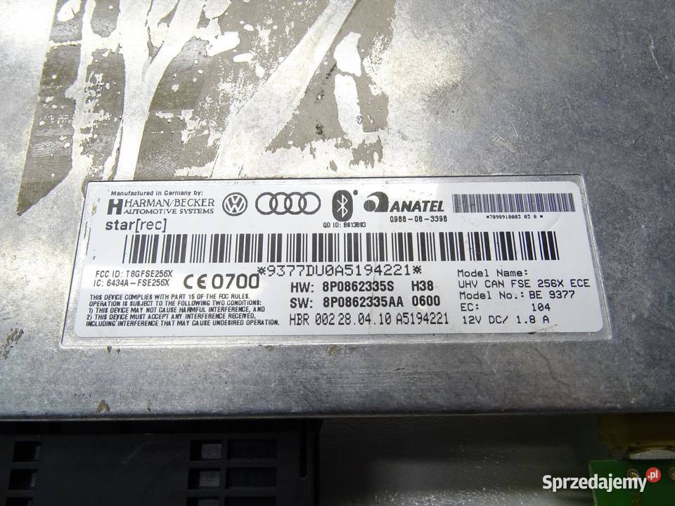 MODUŁ STEROWNIK BLUETOOTH 8P0862335S AUDI A3 8P osobowe Komputery