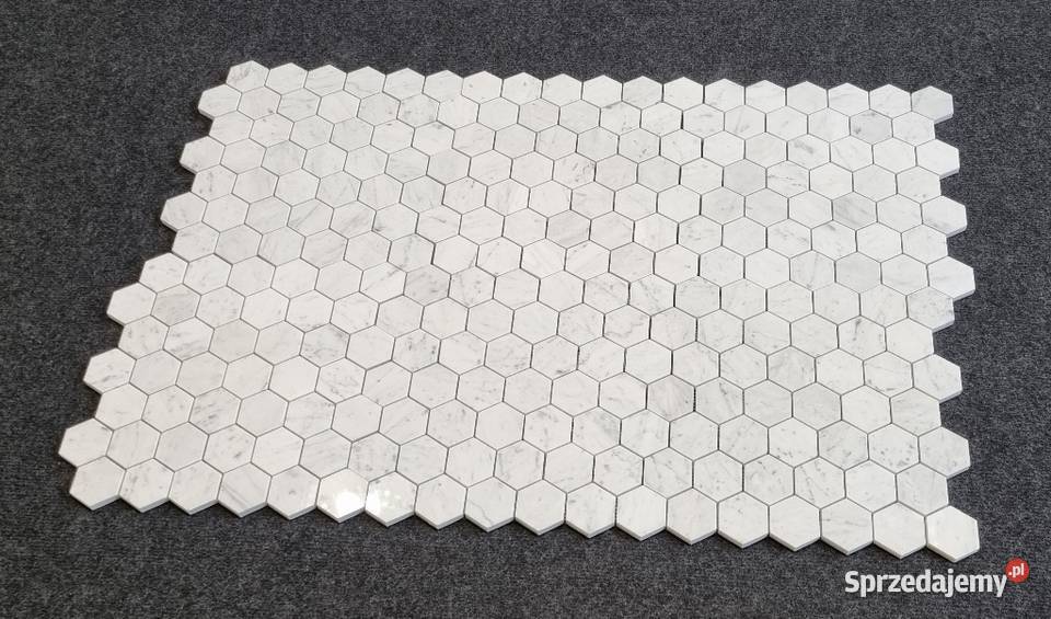 MOZAIKA MARMUROWA BIANCO CARRARA HEXAGON Bielawa