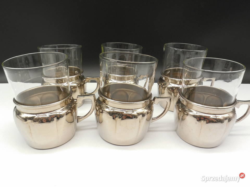 Zestaw sześciu szklanek SAALE GLAS w metalowych Raszków