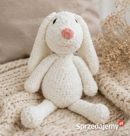 Biały królik handmade 50 miękka maskotka 3 lata+ Parzniew