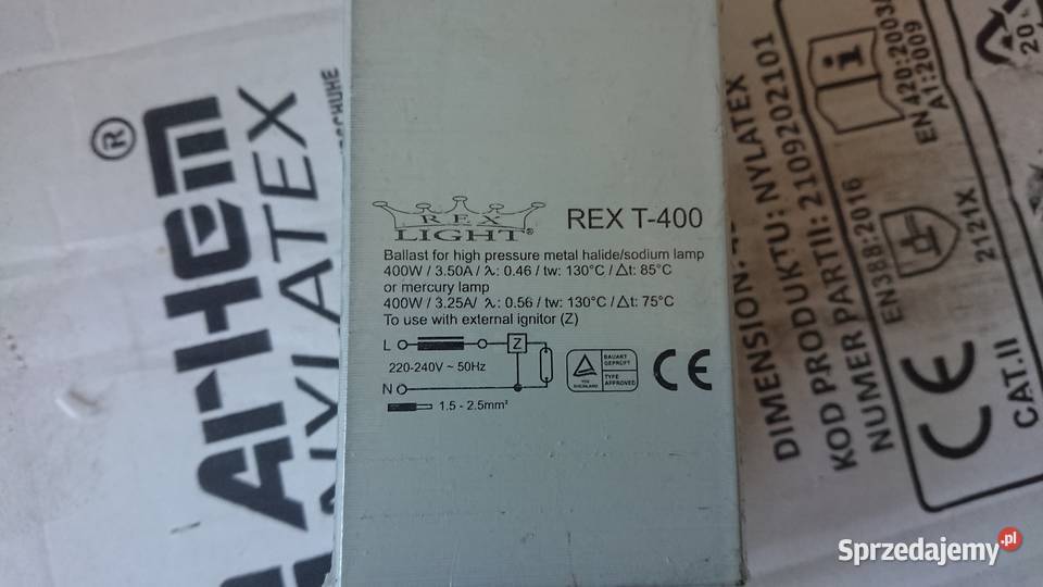 Statecznik Balast 400W Lampa Sodowa Izby