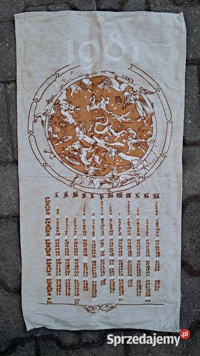 Stara Makatka Kalendarz lniany 1981 Astrologia