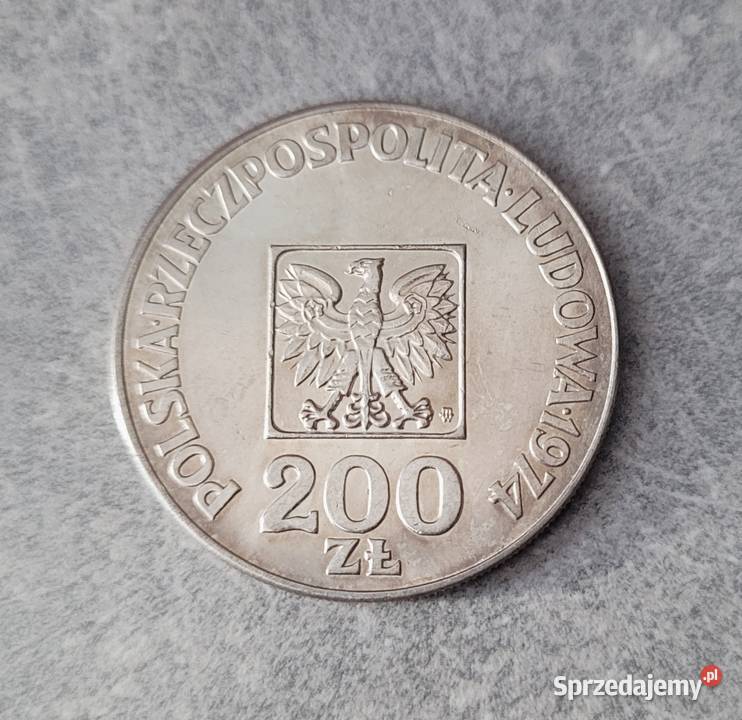 100) POLSKA srebro- 200 Złotych - 1974 r.