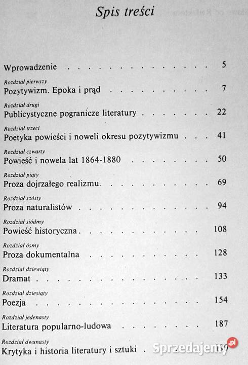 Literatura pozytywizmu Henryk Markiewicz Chełm sprzedam