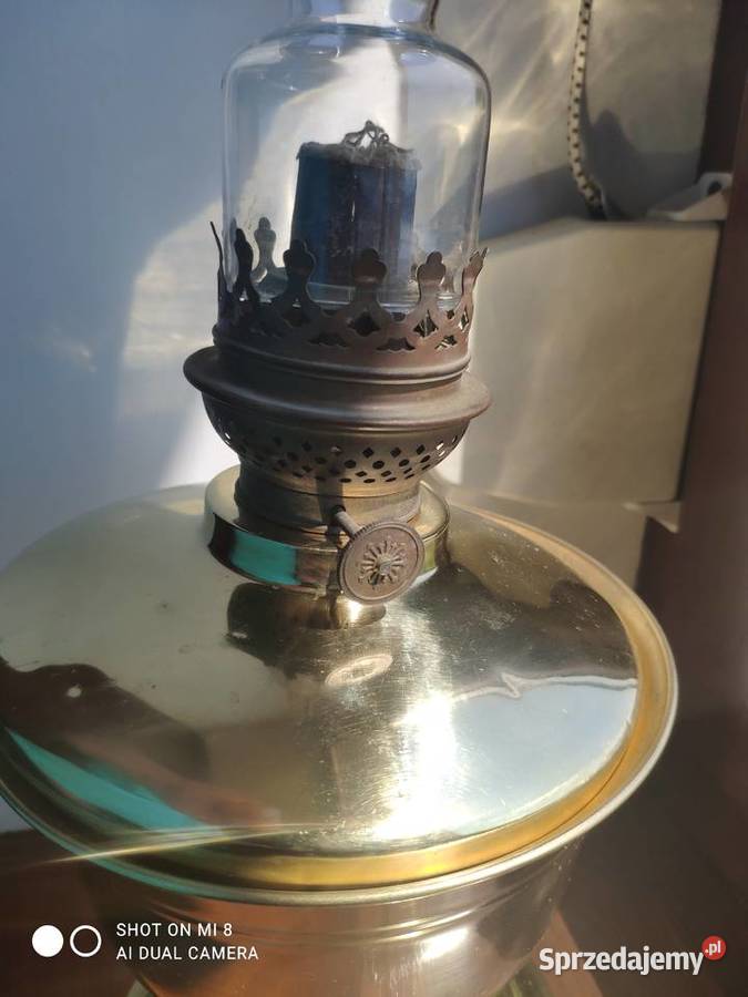 Stara mosiężna pucharowa lampa naftowa XIX w Kraków