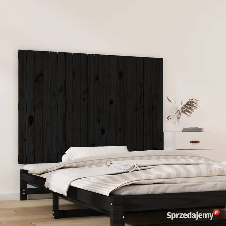 Wezgłowie łóżka czarne 1275x3x90 lite drewno Warszawa