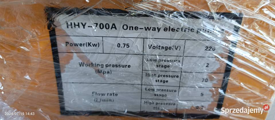 Pompa elektrohydrauliczna hydrauliczna 700bar śląskie