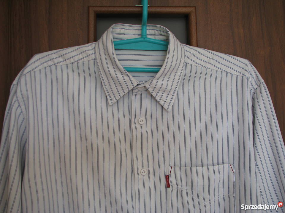 Koszula męska z długim rękawem w paseczki Lee Odzież codzienna