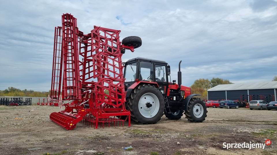 Ciężki 9 polowe brony zębowe tylny wał strunowy nieuszkodzony Ciechanów