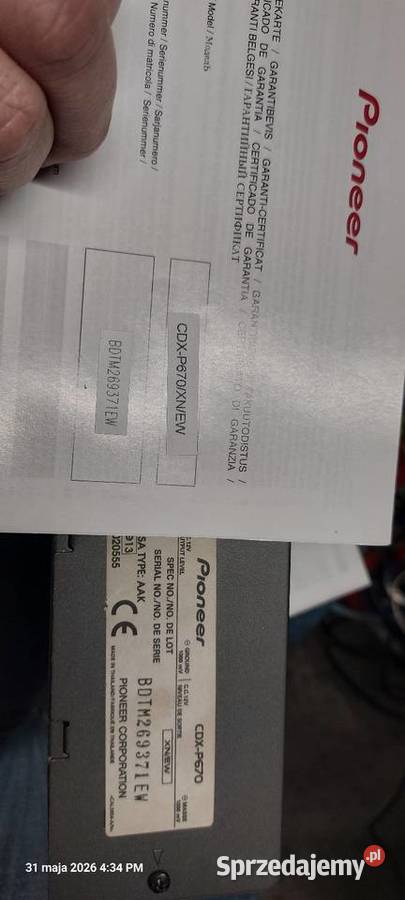 Pioneer CDXP670 zmieniarka na 6 płyt Zmieniarki CD pomorskie Gdańsk