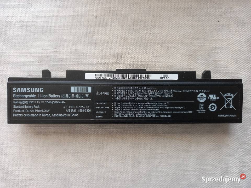 Bateria do laptopa Samsung DC 111V 57Wh 5200mAh sprzedam