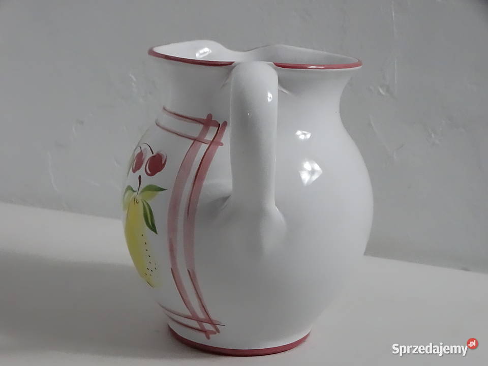 Duży Zestaw Ceramiczny Miska Dzbanek Motyw Biłgoraj