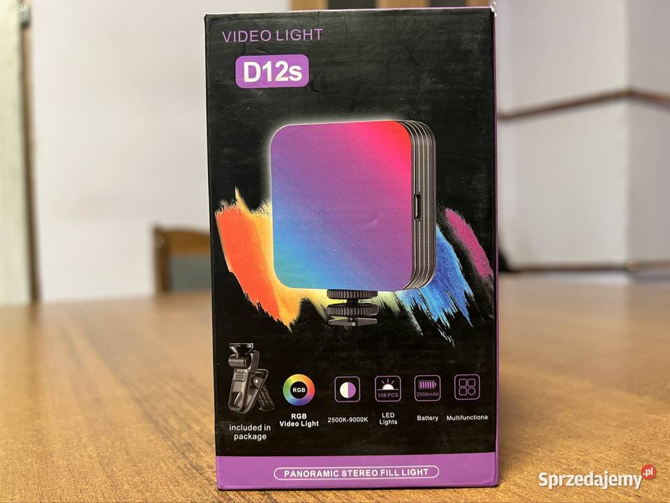 D12S RGB LED Lampa Wideo Fotograficzna Panel dolnośląskie Kuklice