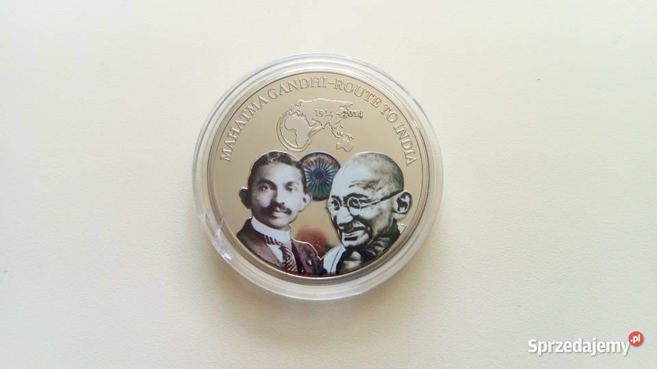 Moneta medal Mahatma Gandhi 1914 2014 Droga do