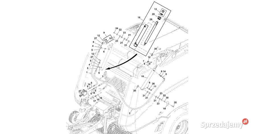 John Deere 960 Pręt DC217779 Układ hydrauliczny Jastrzębniki