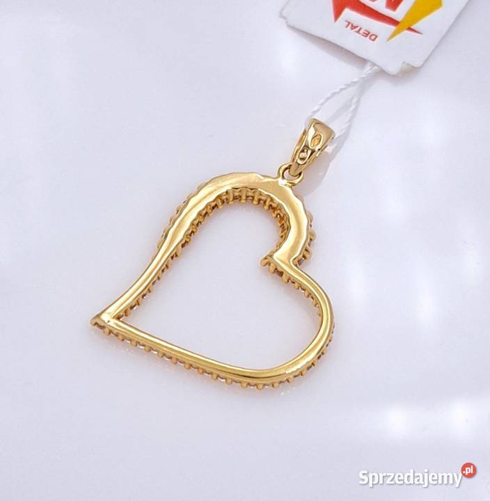 20 Wisiorek Złoty 585 Serce z kamieniami Z1098 Poznań