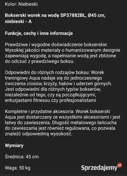 Worek bokserski wodny Siedlce