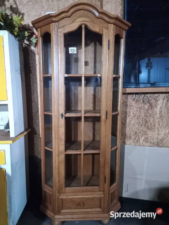 Witryna przeszklona z szufladą Dąb sprzedam