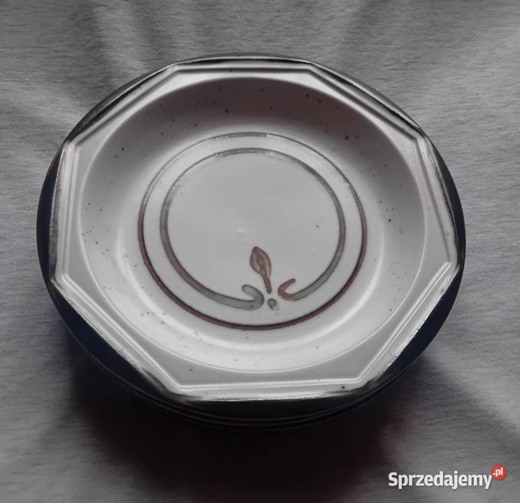 Zestaw 4 ceramicznych ręcznie malowanych talerzy wielkopolskie
