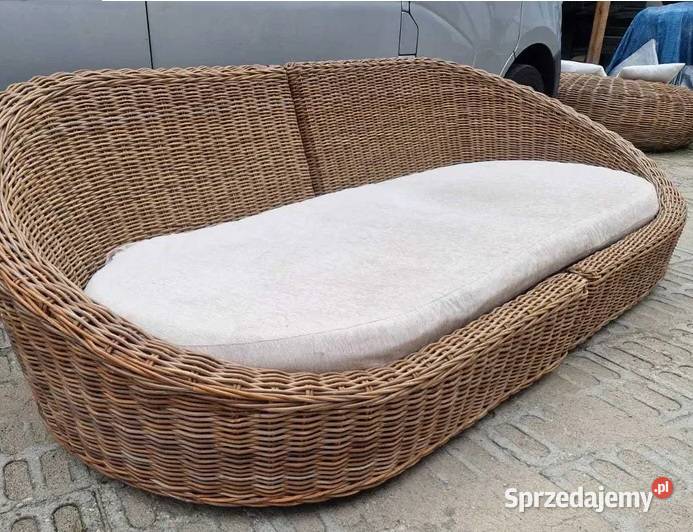 Kanapa Sofa rattanowa naturalny rattan GRUBY Siedlisko
