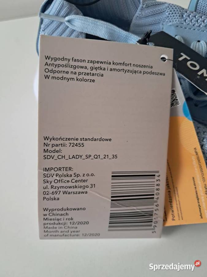 Buty damskie sportowe niebieskie Tom Rose do Kraków