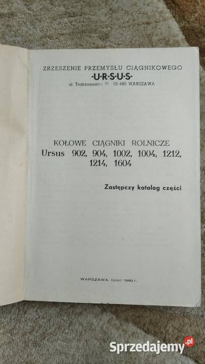 Katalog części ciągnika URSUS 902 904 1002 1004 Lublin