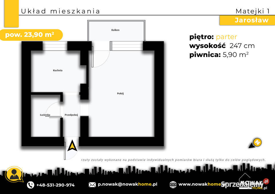 Kawalerka w centrum Jarosławia 239 m parter Jarosław sprzedam