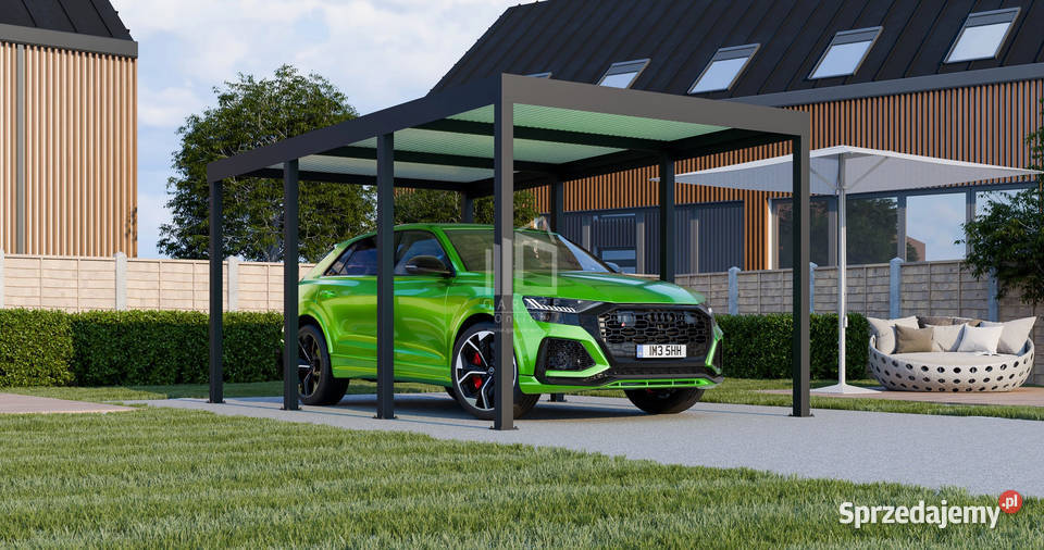 CarPort PREMIUM Wiata samochodowa 3x5 Antracyt blacha Włocławek