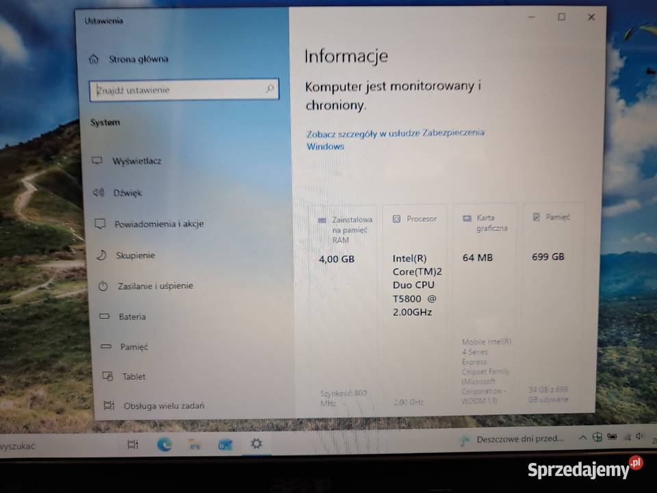 100 sprawny Acer 5336 2x20GHz750GB HDD4GB