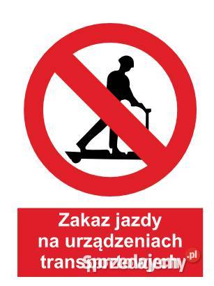 Naklejka BHP Zakaz jazdy na urządzeniach Kamionna