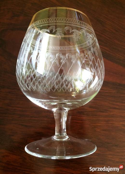 Kieliszki kryształowe złocone do brandykoniaku Warszawa