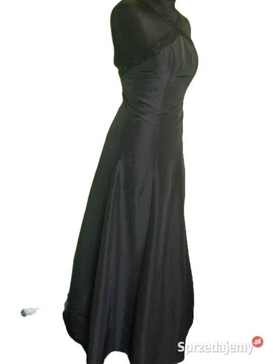 Sukienka czarna maxi 36 S biust 80 tafta mazowieckie