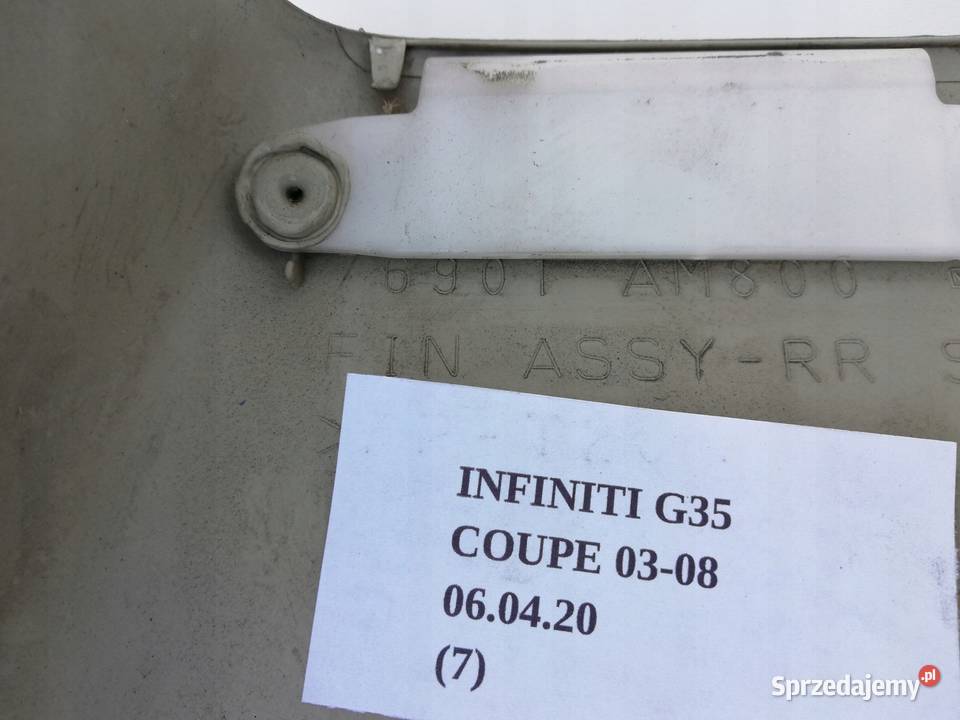 TAPICERKA BOCZEK LEWY TYŁ INFINITI G35 COUPE osobowe Wyposażenie wnętrza Nowy Tomyśl